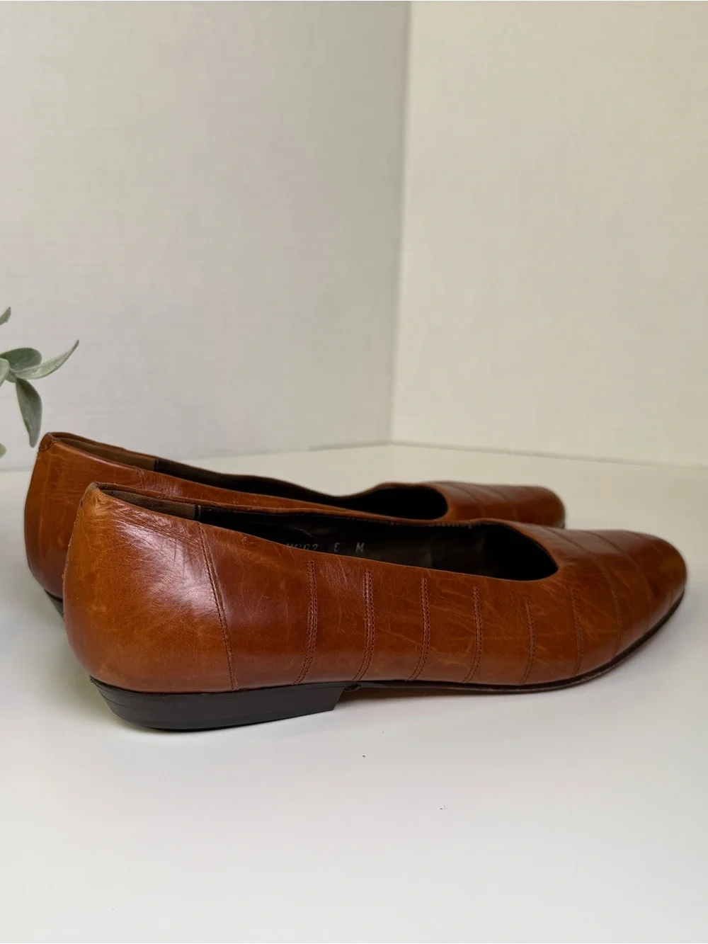 Maserati Vintage Brown Genuine Leather Italian Made Women's Flats Size 8